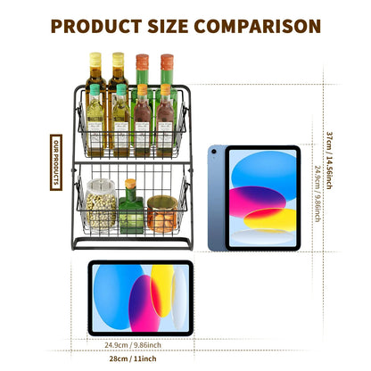Storage Basket Metal Wire Removable Kitchen Organizer