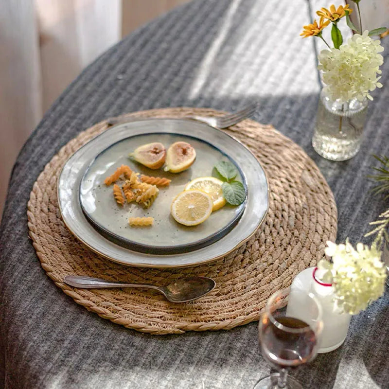 Rattan Placemats Handwoven Round Heat Resistant Mats