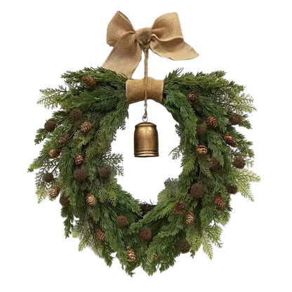 Best Christmas Wreath with Bell and Linen Bow Door Decor | Buy Online at Furniture Things Australia