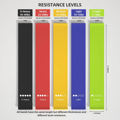 5-Level Resistance Workout Bands Set