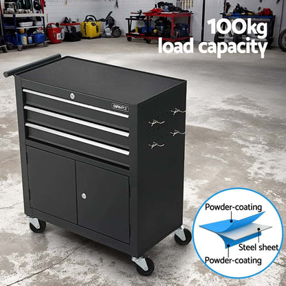 Best 3 Drawer Tool Box Chest Cabinet Toolbox Storage Garage Organiser Wheels | Buy Online at Furniture Things Australia