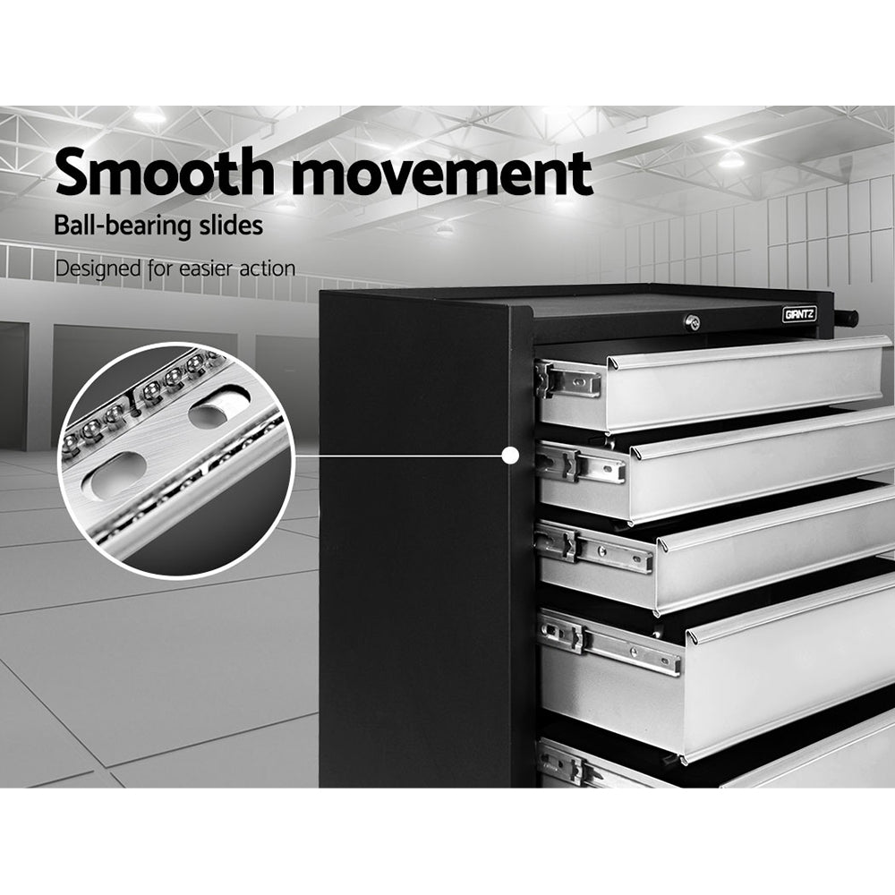 5 Drawer Tool Box Cabinet Chest Trolley Box Garage Storage Toolbox Grey