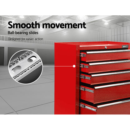5 Drawer Tool Box Cabinet Chest Trolley Box Garage Storage Toolbox Red