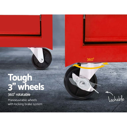 Best 5 Drawer Tool Box Cabinet Chest Trolley Box Garage Storage Toolbox Red | Buy Online at Furniture Things Australia
