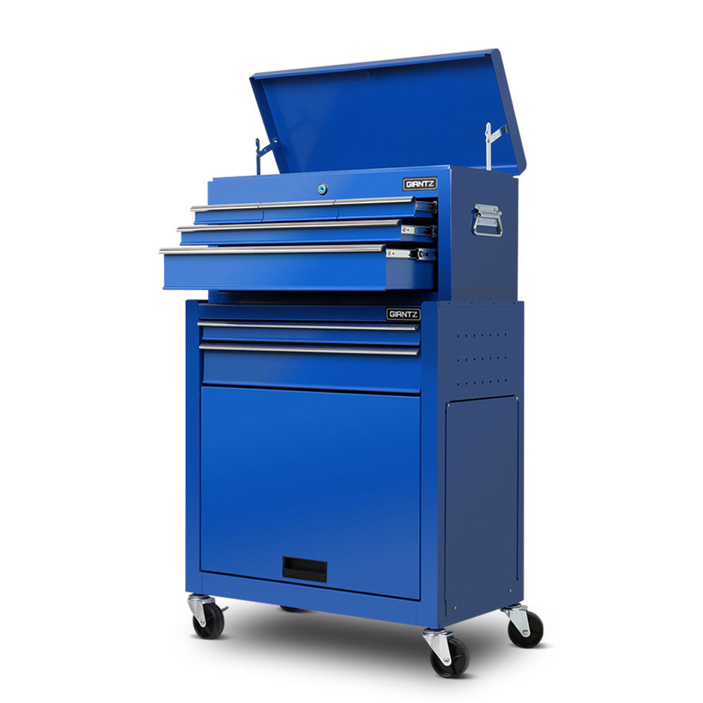 7 Drawer Tool Box Cabinet Chest Trolley Toolbox Garage Storage Blue