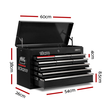 9 Drawer Tool Box Cabinet Chest Toolbox Storage Garage Organiser Black