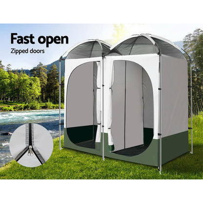 Double Camping Shower Toilet Tent for Outdoor