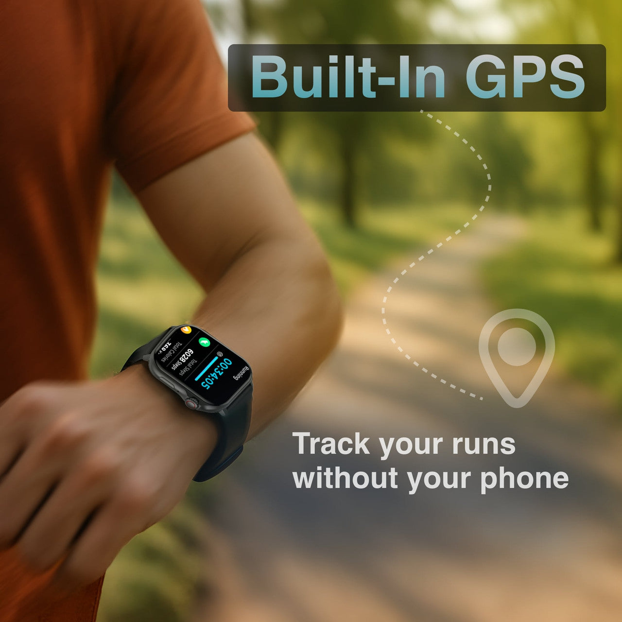 V-Fitness Smart Watch GPS and 2.1 inch Black