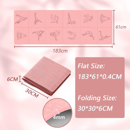 Dual-Sided Non-Slip TPE Exercise Mat for Yoga, Pilates, Kids Nap & Travel (Pink)