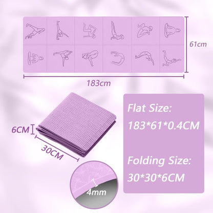 Dual-Sided Non-Slip TPE Exercise Mat for Yoga, Pilates, Kids Nap & Travel (Purple)