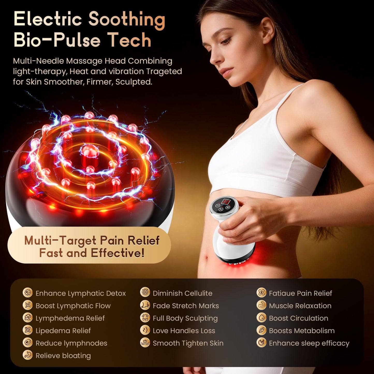 4-in-1 Cordless Body Sculpting Massager (White)