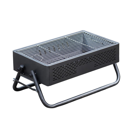 Portable Charcoal Grill with Foldable Legs & Stainless Steel Grate – Compact Outdoor BBQ for Camping, Picnics & Backyard Gatherings (Gray)