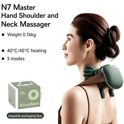Hand-Like Neck & Shoulder Massager with 4D Kneading and Heat (Forest Green)