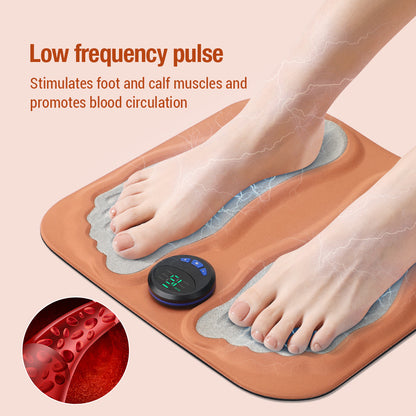 Smart Foot Massage Mat with 6 Modes & 15 Intensity Levels (Orange)