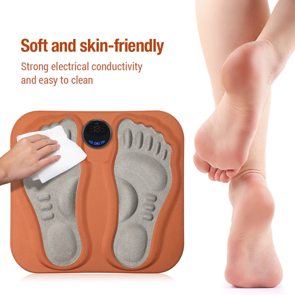 Smart Foot Massage Mat with 6 Modes & 15 Intensity Levels (Orange)