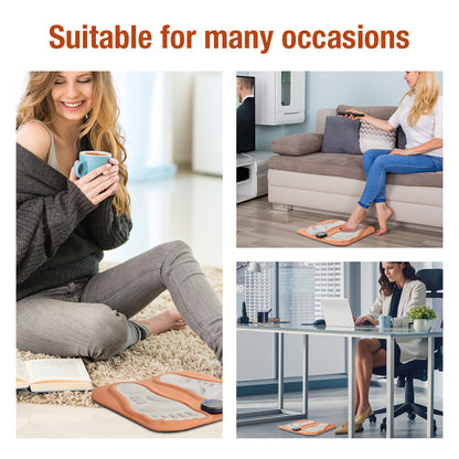 Smart Foot Massage Mat with 6 Modes & 15 Intensity Levels (Orange)