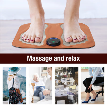 Smart Foot Massage Mat with 6 Modes & 15 Intensity Levels (Orange)