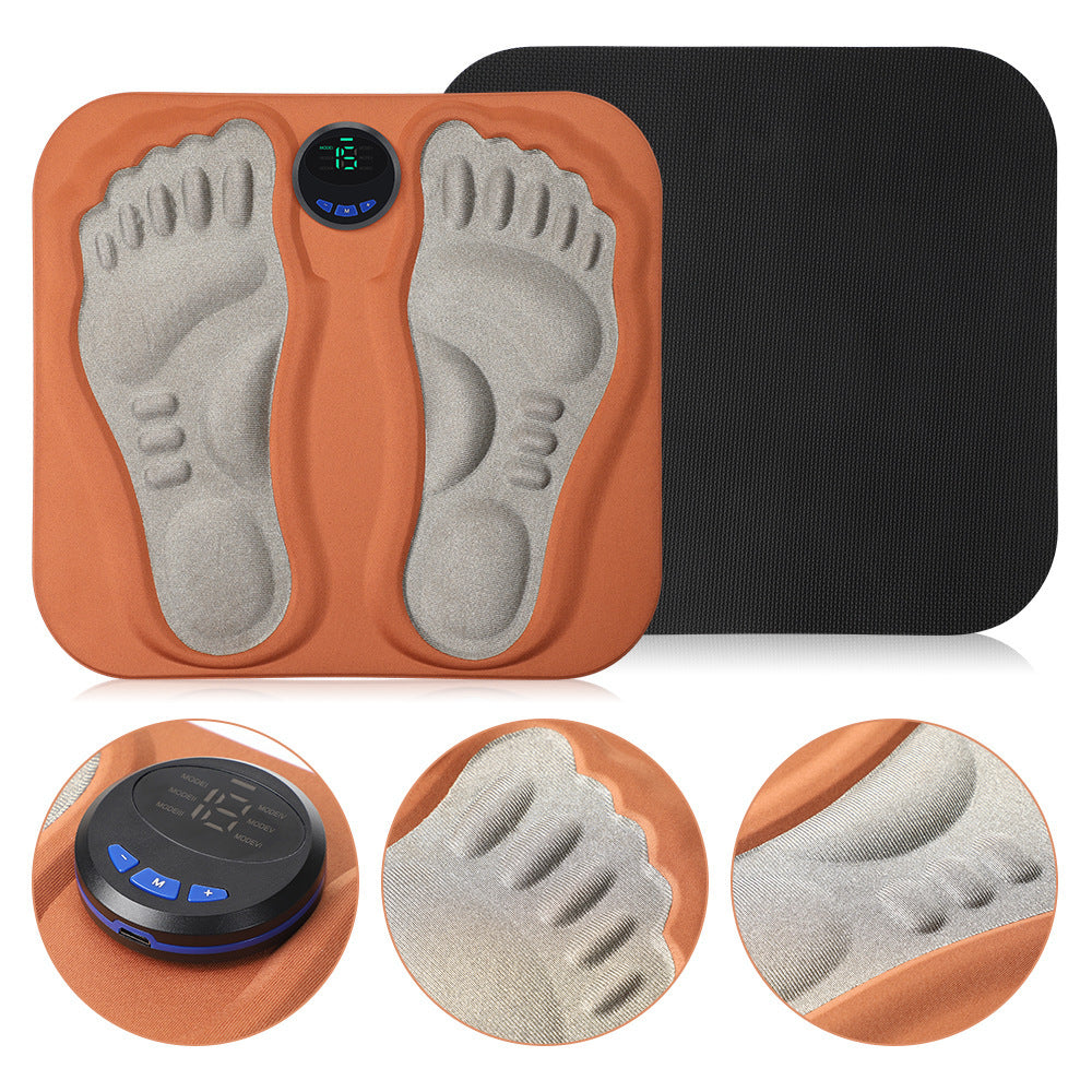 Smart Foot Massage Mat with 6 Modes & 15 Intensity Levels (Orange)