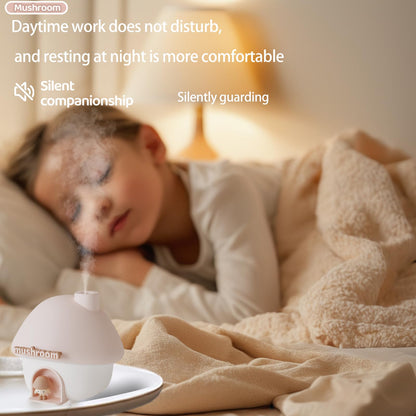 Portable Mushroom Humidifier with 7 Color Sunset Lightm (Pink)