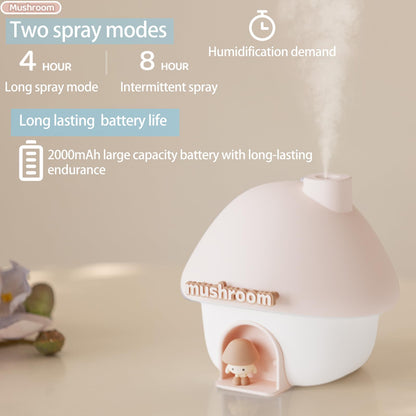 Portable Mushroom Humidifier with 7 Color Sunset Lightm (Pink)