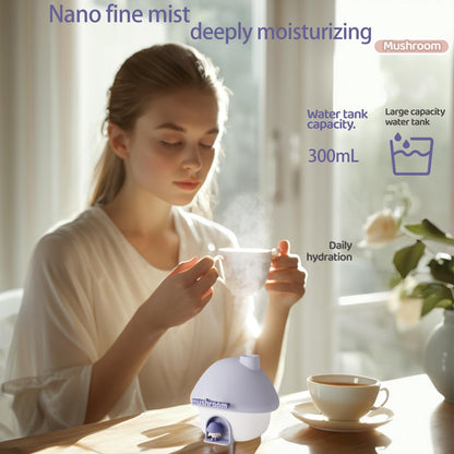 Portable Mushroom Humidifier with 7 Color Sunset Light (Purple)