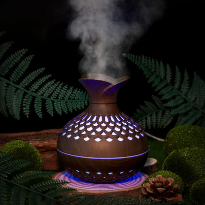 Portable USB Humidifier with 7-Color LED Night Light (DarkWood)