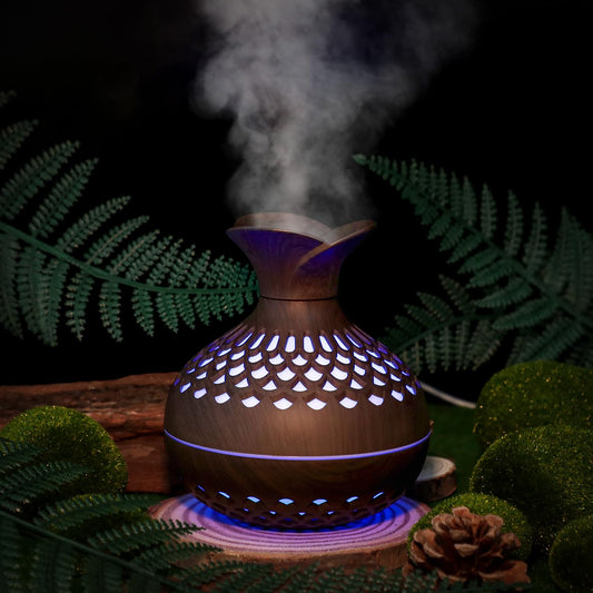 Portable USB Humidifier with 7-Color LED Night Light (DarkWood)