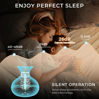 Portable USB Humidifier with 7-Color LED Night Light (DarkWood)