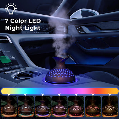 Portable USB Humidifier with 7-Color LED Night Light (Lightwood)