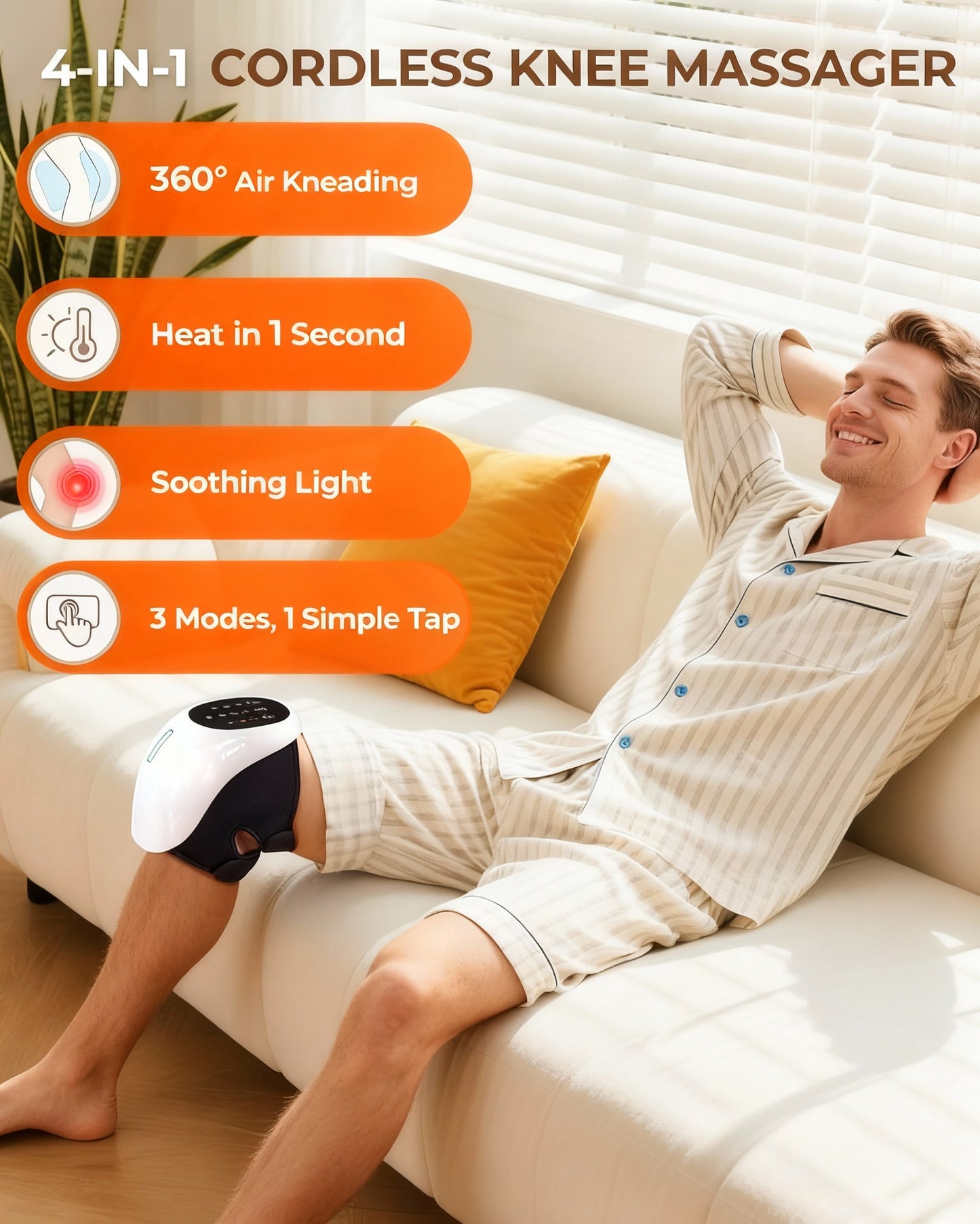 Cordless Knee Massager for Athletes, Seniors & Active Adults