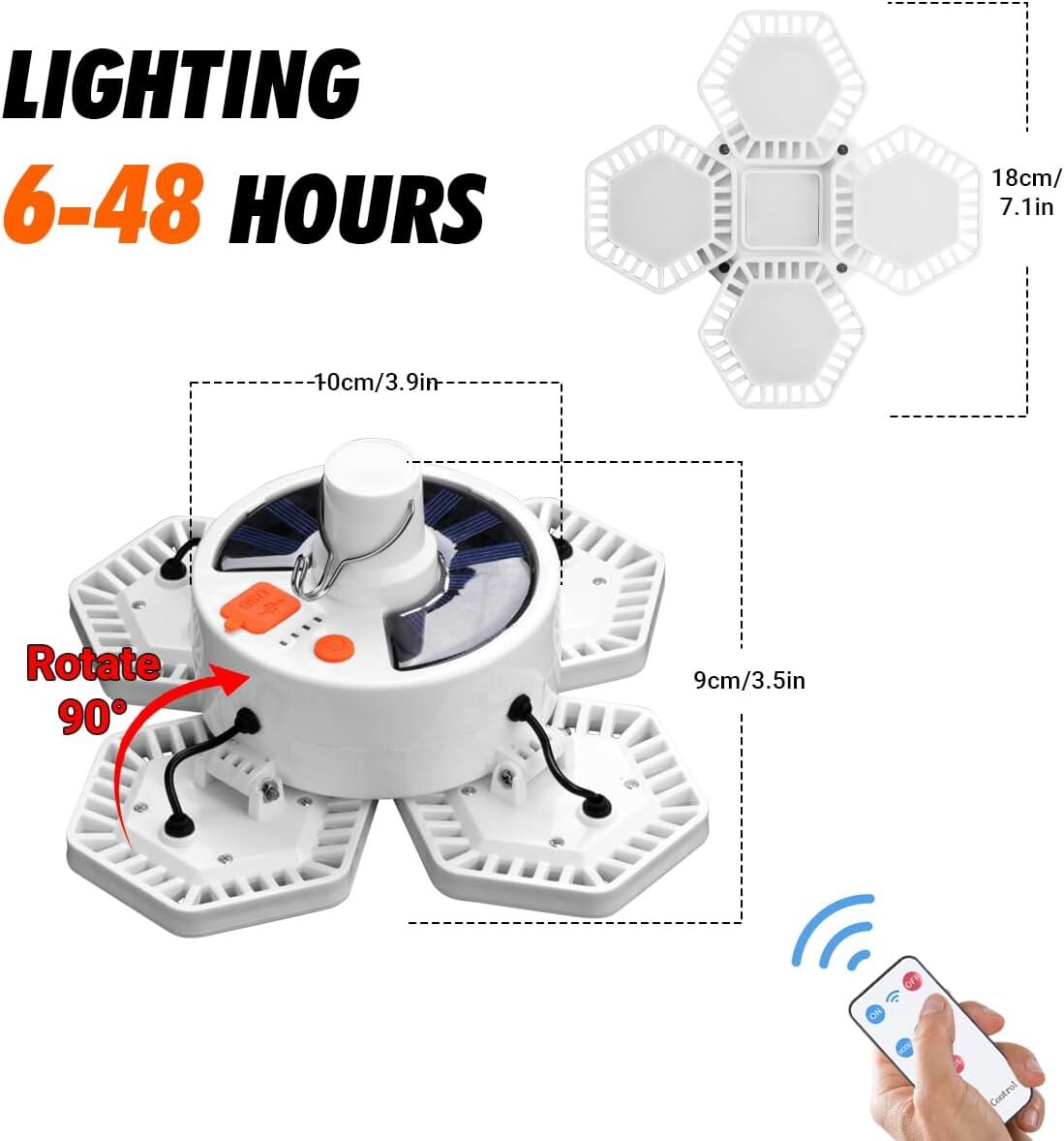 Solar Camping Lantern with Remote Control for Outdoors