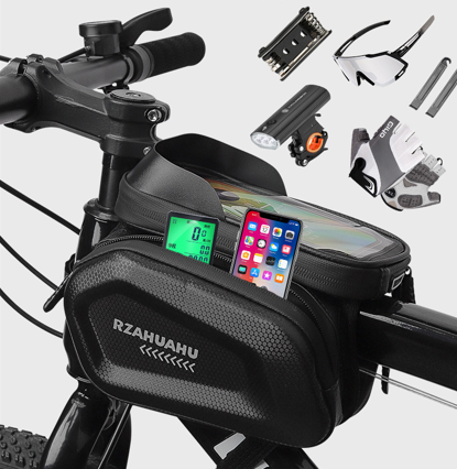 Waterproof Bike Frame Bag with Touchscreen & Headphone Hole