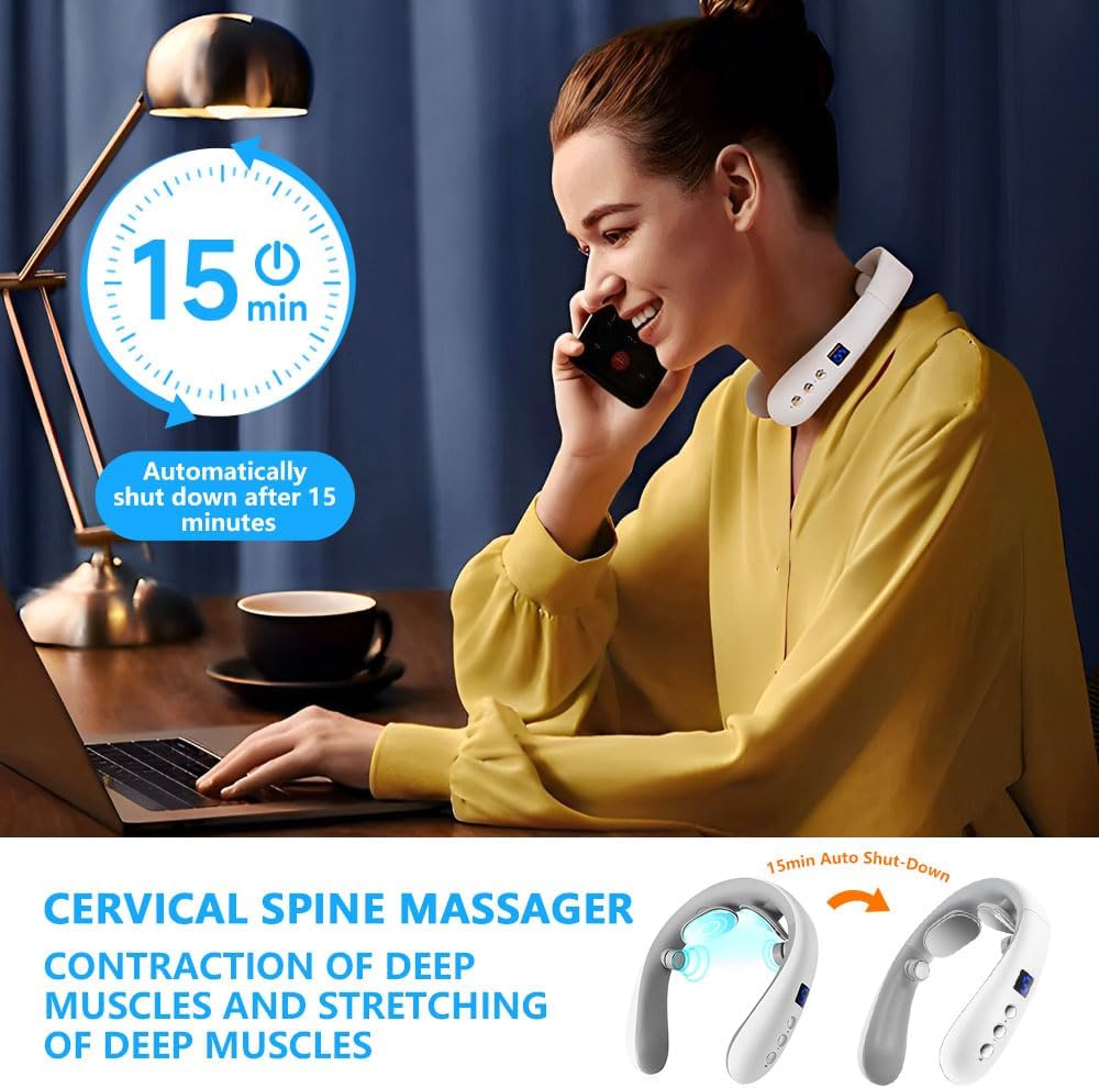 Wireless Neck Massager with Heat & 10 Modes