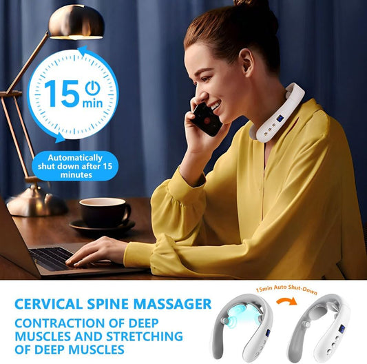 Wireless Neck Massager with Heat & 10 Modes