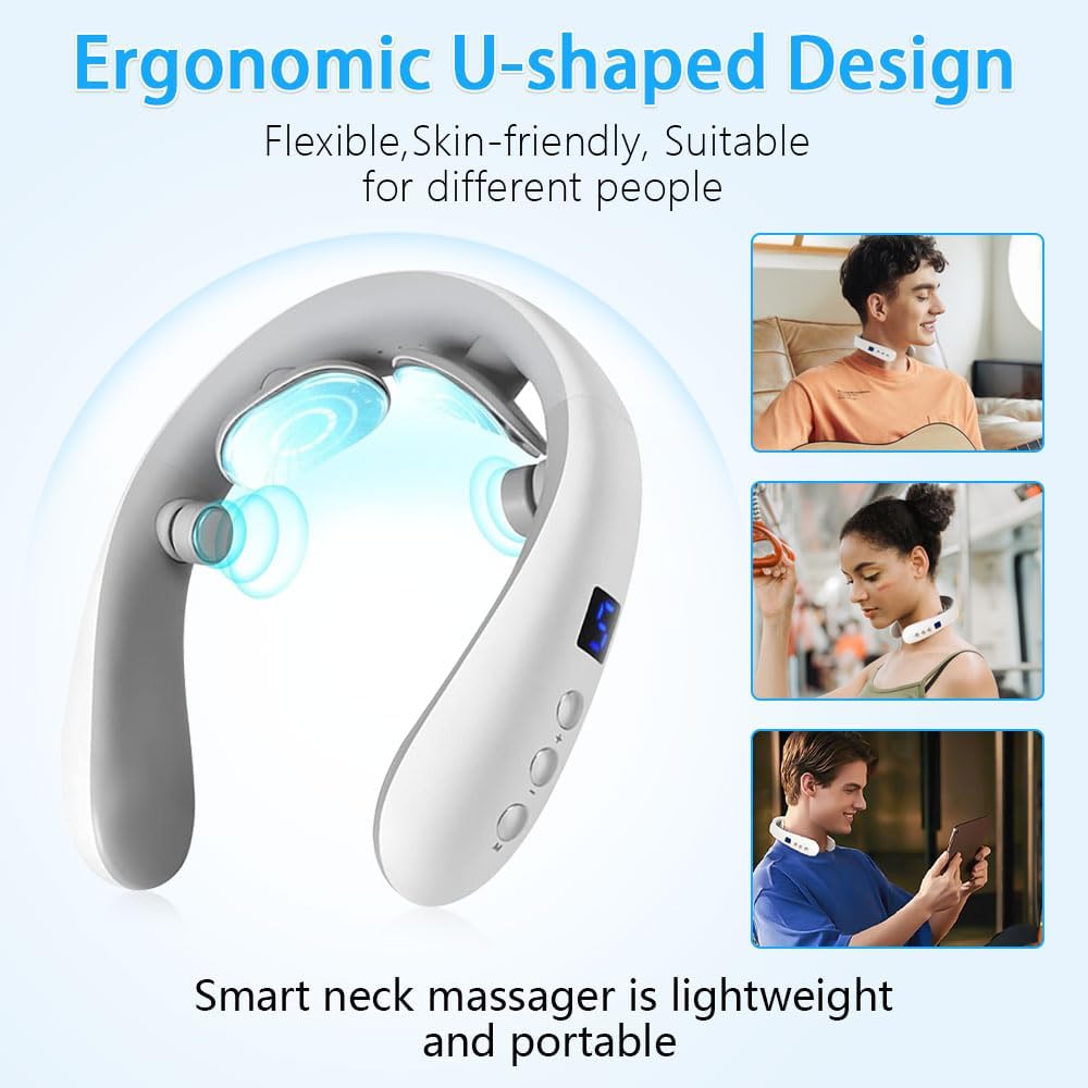 Wireless Neck Massager with Heat & 10 Modes
