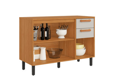 Best Base Kitchen Wooden CabinetCupboard with 3 Doors 2 Drawers in Cinnamon Finish - Napoles White Flat Pack DIY | Buy