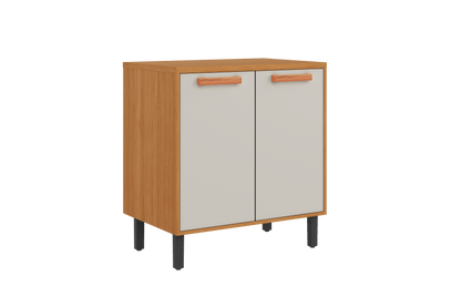 Best Base Kitchen Wooden CabinetCupboard with 2 Doors in Cinnamon Finish - Napoles White Flat Pack DIY | Buy Online at F