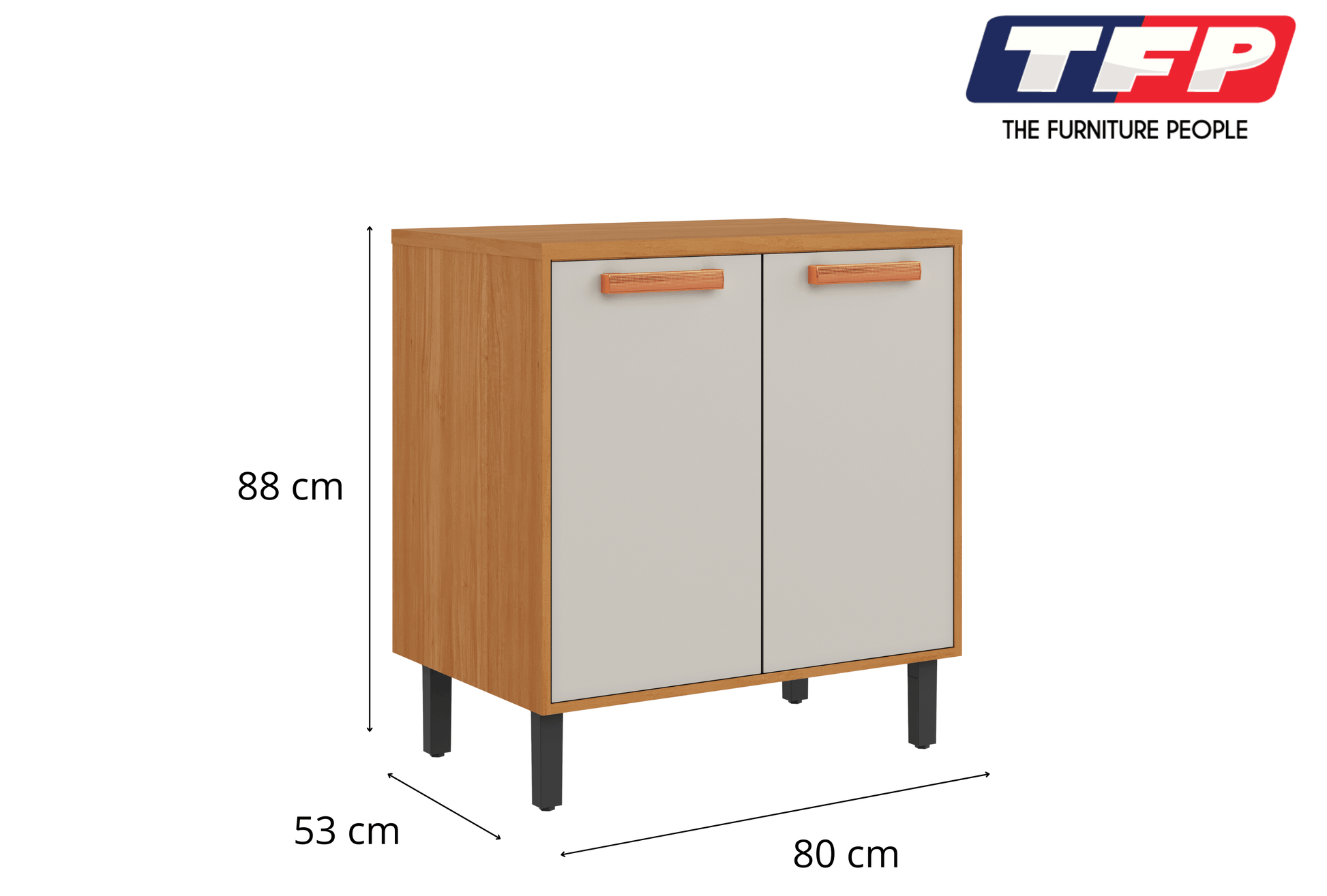 Best Base Kitchen Wooden CabinetCupboard with 2 Doors in Cinnamon Finish - Napoles White Flat Pack DIY | Buy Online at F