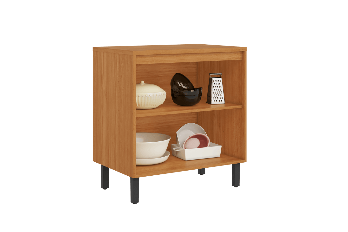 Best Base Kitchen Wooden CabinetCupboard with 2 Doors in Cinnamon Finish - Napoles White Flat Pack DIY | Buy Online at F