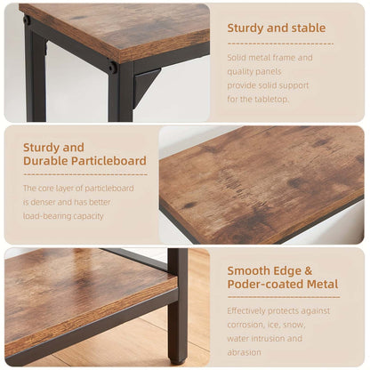 Best 2 Tier Console Table with Power Outlets and USB Ports Wood Entryway Table with Charging Station Storage Shelf Narr