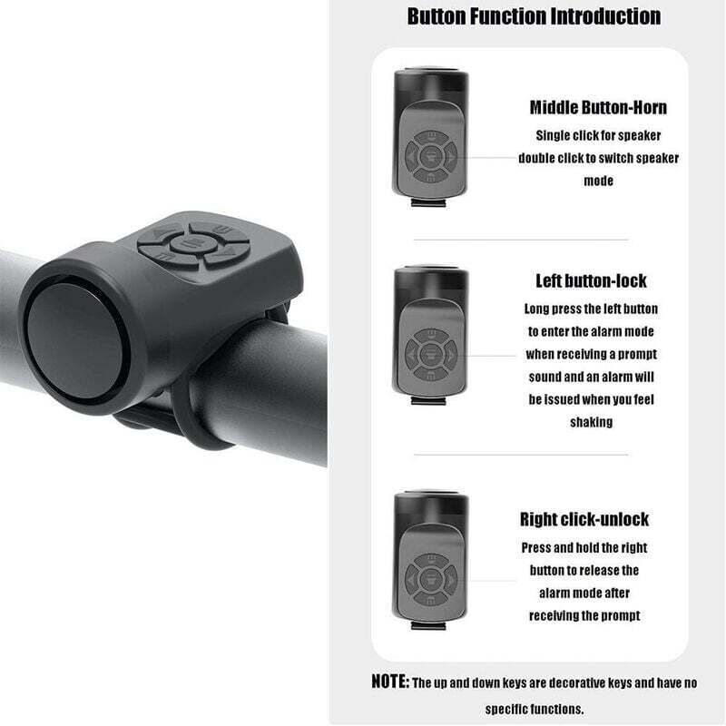 Electric Bicycle Horn 120dB, Portable USB Charging Rubberskin Bell