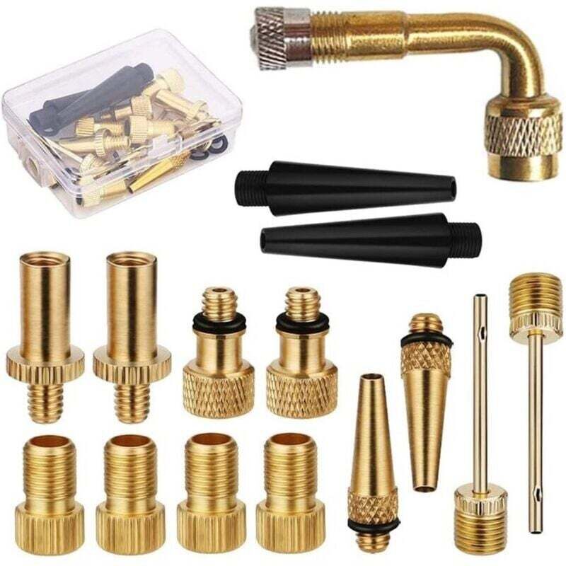 15 pcs Bicycle Valve Adapter Set Reducing Nozzles Tire Pump