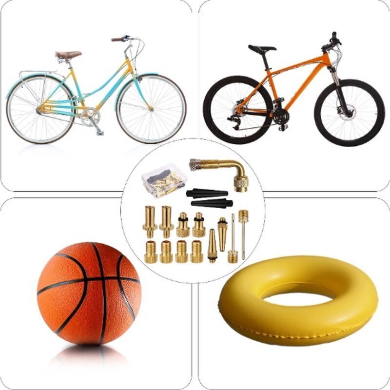 15 pcs Bicycle Valve Adapter Set Reducing Nozzles Tire Pump
