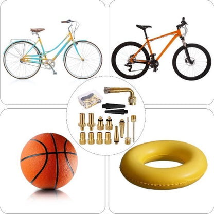 15 pcs Bicycle Valve Adapter Set Reducing Nozzles Tire Pump