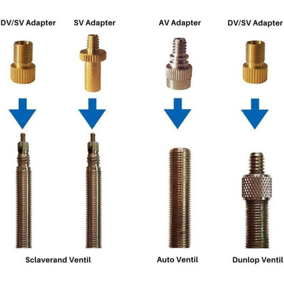 15 pcs Bicycle Valve Adapter Set Reducing Nozzles Tire Pump