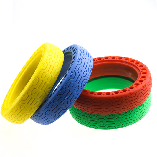 For Xiaomi electric scooter color solid tire multi-color honeycomb tire hollow airless tire M365 explosion-proof solid tire green
