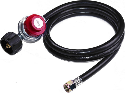 0-30 PSI Adjustable Propane Regulator with 4 Feet QCC1/Type1 Hose - Fits for Propane Burner Turkey Fryer Smoker and More Appliances - Safety Certified