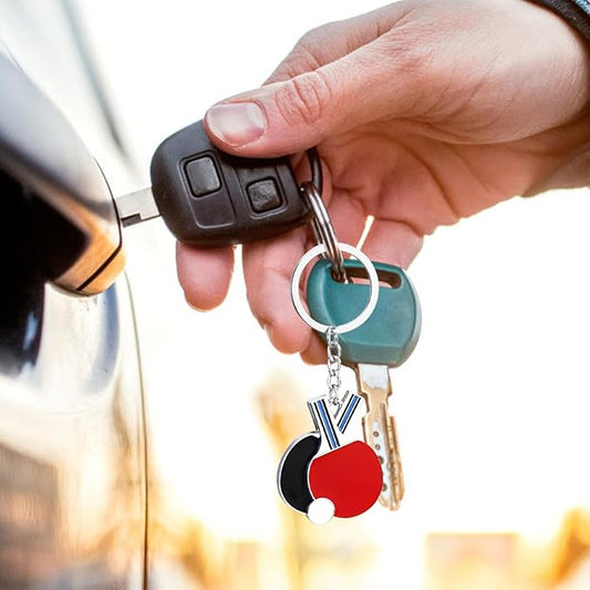 Table Tennis Racket Keychain Sports Key Holder Bag Ornament