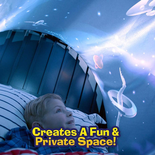 Bed Tent for Kids, Space Tent for Boys, Pop Up Play Tent