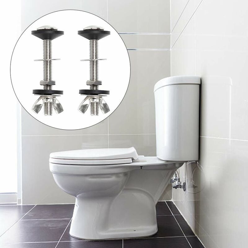 Toilet Bolt Tank To Bowl Bolt Kit, 2 pcs Screw Cassette Kit, Universal Stainless Steel Toilet Fixing, Easy To Install
